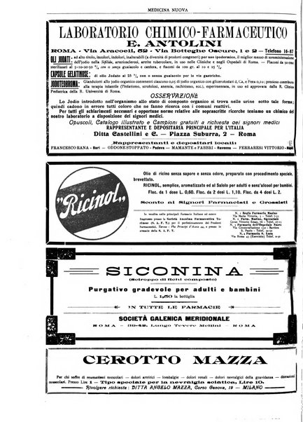 Medicina nuova periodico settimanale di scienze mediche, giurisprudenza sanitaria, medicina sociale e interessi delle classi sanitarie