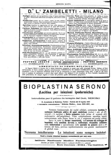 Medicina nuova periodico settimanale di scienze mediche, giurisprudenza sanitaria, medicina sociale e interessi delle classi sanitarie