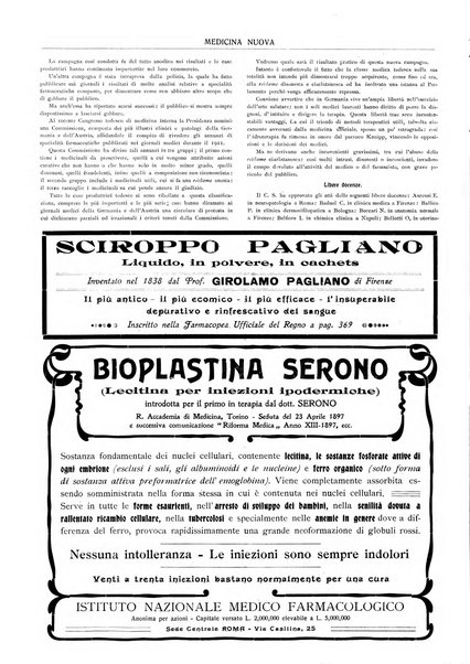 Medicina nuova periodico settimanale di scienze mediche, giurisprudenza sanitaria, medicina sociale e interessi delle classi sanitarie