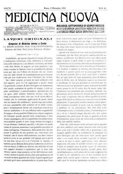 Medicina nuova periodico settimanale di scienze mediche, giurisprudenza sanitaria, medicina sociale e interessi delle classi sanitarie