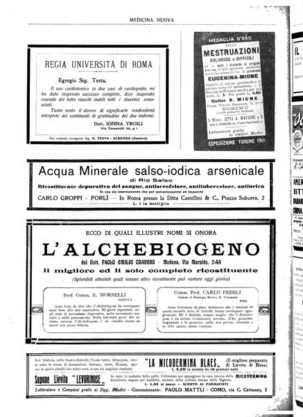 Medicina nuova periodico settimanale di scienze mediche, giurisprudenza sanitaria, medicina sociale e interessi delle classi sanitarie