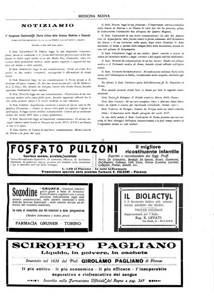 Medicina nuova periodico settimanale di scienze mediche, giurisprudenza sanitaria, medicina sociale e interessi delle classi sanitarie