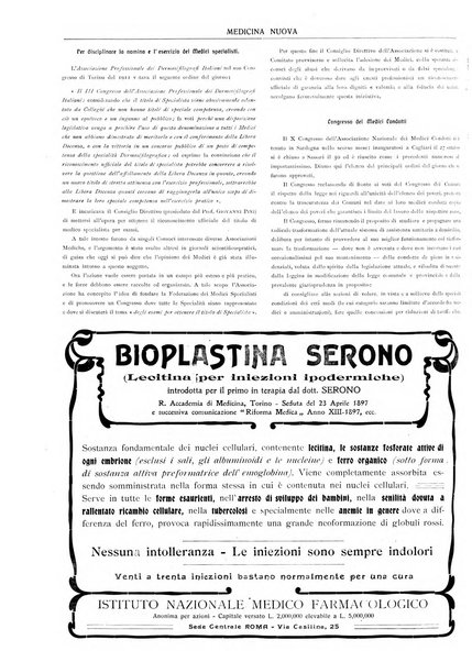 Medicina nuova periodico settimanale di scienze mediche, giurisprudenza sanitaria, medicina sociale e interessi delle classi sanitarie