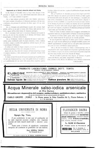 Medicina nuova periodico settimanale di scienze mediche, giurisprudenza sanitaria, medicina sociale e interessi delle classi sanitarie