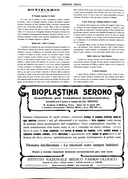 Medicina nuova periodico settimanale di scienze mediche, giurisprudenza sanitaria, medicina sociale e interessi delle classi sanitarie