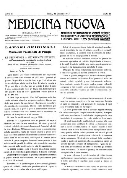 Medicina nuova periodico settimanale di scienze mediche, giurisprudenza sanitaria, medicina sociale e interessi delle classi sanitarie