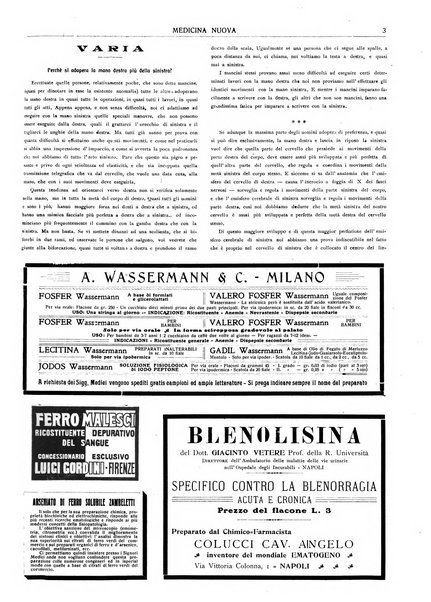 Medicina nuova periodico settimanale di scienze mediche, giurisprudenza sanitaria, medicina sociale e interessi delle classi sanitarie