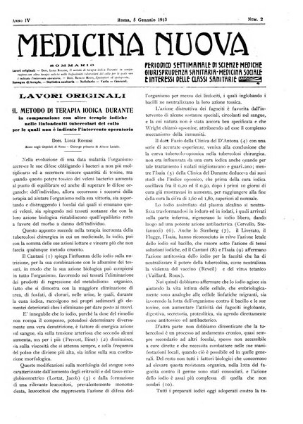 Medicina nuova periodico settimanale di scienze mediche, giurisprudenza sanitaria, medicina sociale e interessi delle classi sanitarie