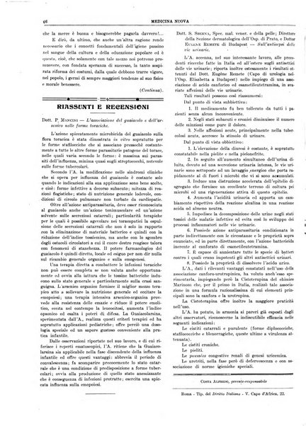 Medicina nuova periodico settimanale di scienze mediche, giurisprudenza sanitaria, medicina sociale e interessi delle classi sanitarie