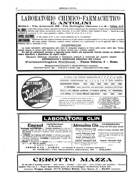 Medicina nuova periodico settimanale di scienze mediche, giurisprudenza sanitaria, medicina sociale e interessi delle classi sanitarie