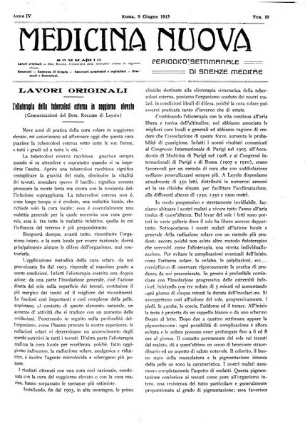 Medicina nuova periodico settimanale di scienze mediche, giurisprudenza sanitaria, medicina sociale e interessi delle classi sanitarie