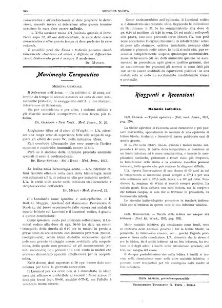 Medicina nuova periodico settimanale di scienze mediche, giurisprudenza sanitaria, medicina sociale e interessi delle classi sanitarie