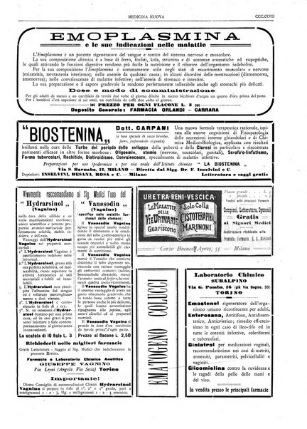 Medicina nuova periodico settimanale di scienze mediche, giurisprudenza sanitaria, medicina sociale e interessi delle classi sanitarie