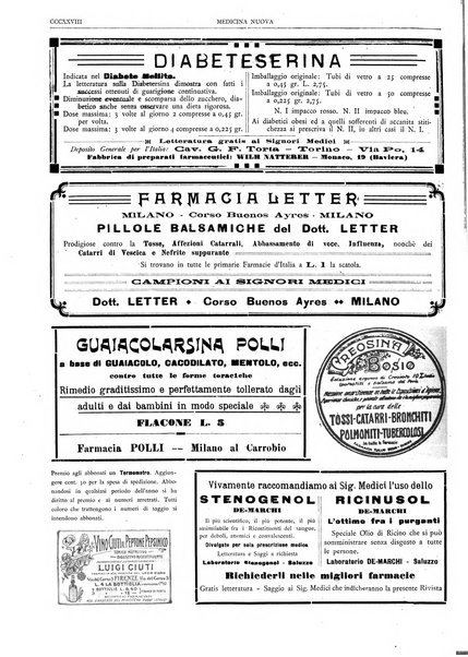 Medicina nuova periodico settimanale di scienze mediche, giurisprudenza sanitaria, medicina sociale e interessi delle classi sanitarie