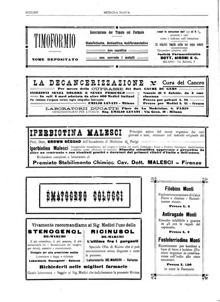 Medicina nuova periodico settimanale di scienze mediche, giurisprudenza sanitaria, medicina sociale e interessi delle classi sanitarie