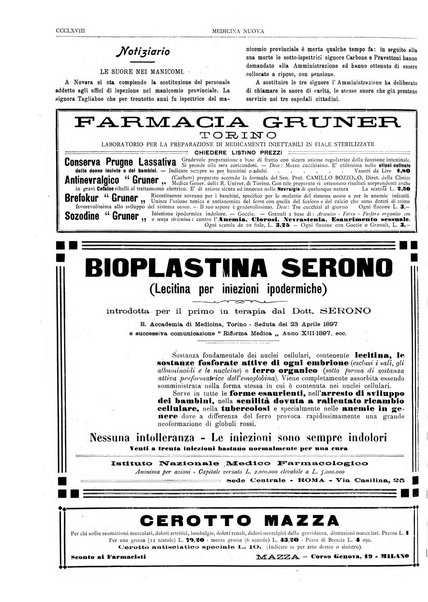 Medicina nuova periodico settimanale di scienze mediche, giurisprudenza sanitaria, medicina sociale e interessi delle classi sanitarie