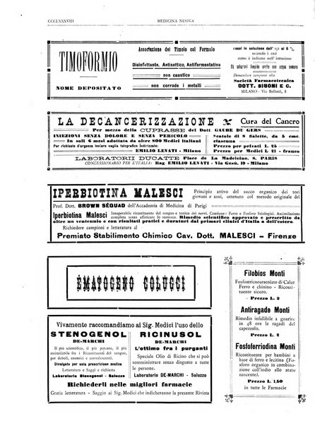 Medicina nuova periodico settimanale di scienze mediche, giurisprudenza sanitaria, medicina sociale e interessi delle classi sanitarie