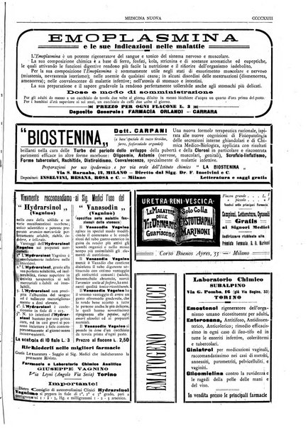 Medicina nuova periodico settimanale di scienze mediche, giurisprudenza sanitaria, medicina sociale e interessi delle classi sanitarie