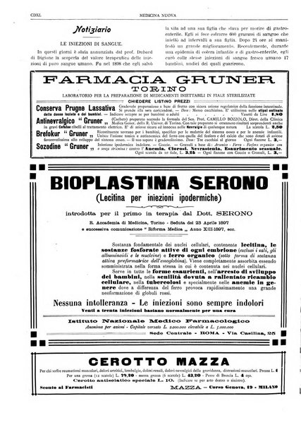 Medicina nuova periodico settimanale di scienze mediche, giurisprudenza sanitaria, medicina sociale e interessi delle classi sanitarie