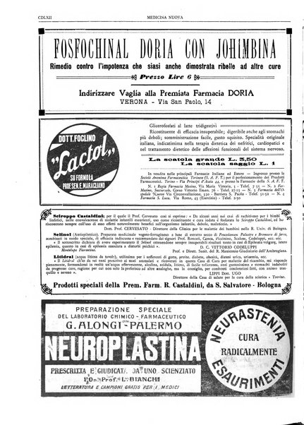 Medicina nuova periodico settimanale di scienze mediche, giurisprudenza sanitaria, medicina sociale e interessi delle classi sanitarie