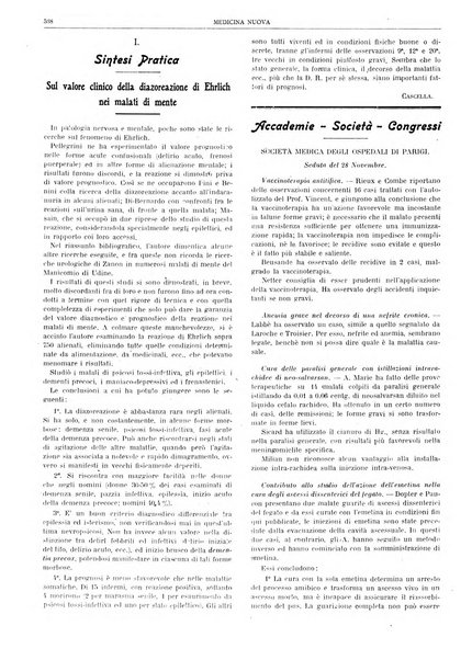 Medicina nuova periodico settimanale di scienze mediche, giurisprudenza sanitaria, medicina sociale e interessi delle classi sanitarie