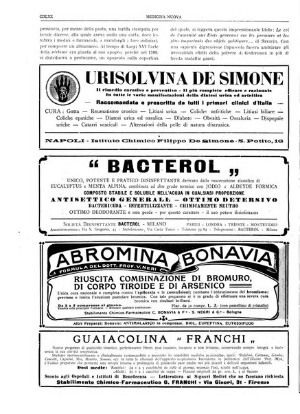 Medicina nuova periodico settimanale di scienze mediche, giurisprudenza sanitaria, medicina sociale e interessi delle classi sanitarie