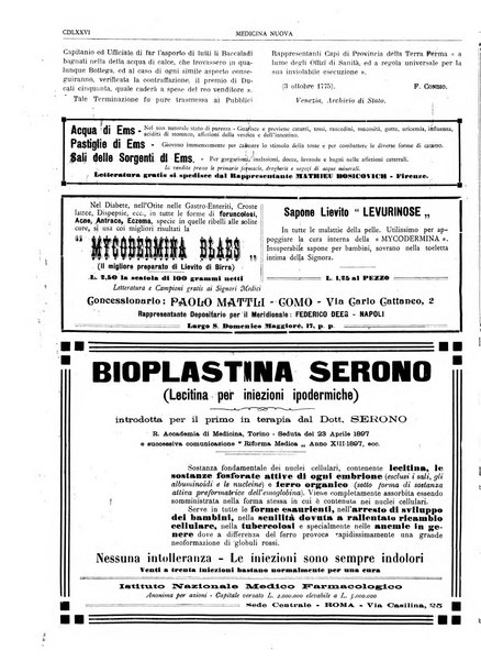 Medicina nuova periodico settimanale di scienze mediche, giurisprudenza sanitaria, medicina sociale e interessi delle classi sanitarie