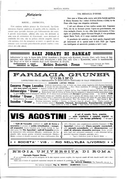 Medicina nuova periodico settimanale di scienze mediche, giurisprudenza sanitaria, medicina sociale e interessi delle classi sanitarie