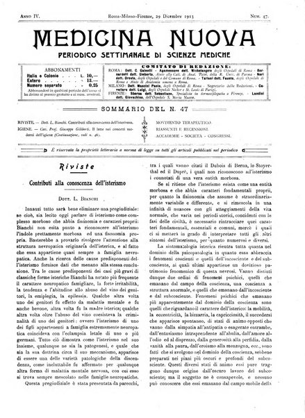 Medicina nuova periodico settimanale di scienze mediche, giurisprudenza sanitaria, medicina sociale e interessi delle classi sanitarie