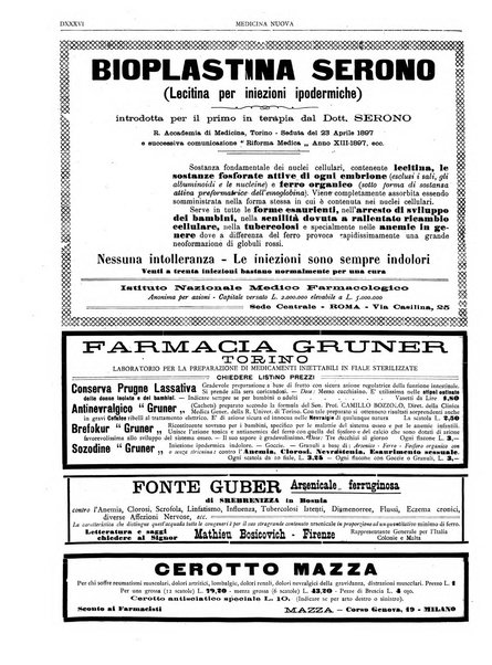 Medicina nuova periodico settimanale di scienze mediche, giurisprudenza sanitaria, medicina sociale e interessi delle classi sanitarie