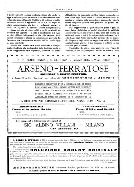 Medicina nuova periodico settimanale di scienze mediche, giurisprudenza sanitaria, medicina sociale e interessi delle classi sanitarie