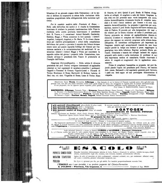 Medicina nuova periodico settimanale di scienze mediche, giurisprudenza sanitaria, medicina sociale e interessi delle classi sanitarie