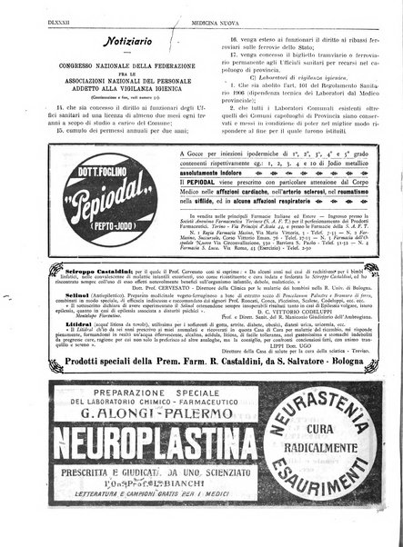 Medicina nuova periodico settimanale di scienze mediche, giurisprudenza sanitaria, medicina sociale e interessi delle classi sanitarie