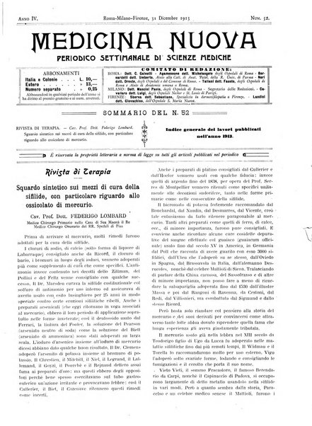 Medicina nuova periodico settimanale di scienze mediche, giurisprudenza sanitaria, medicina sociale e interessi delle classi sanitarie