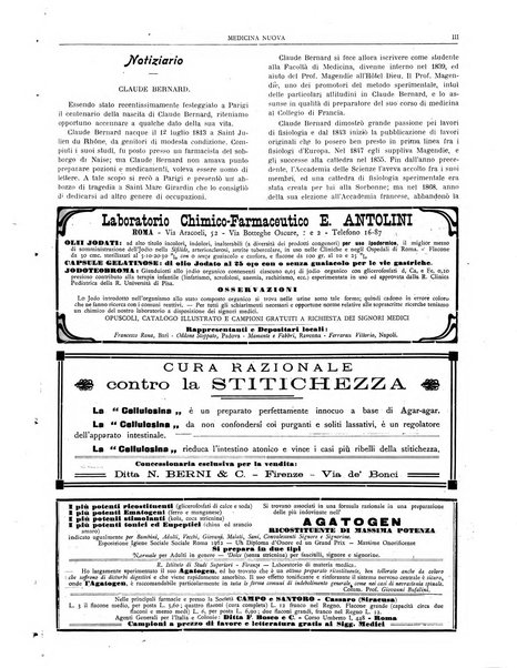 Medicina nuova periodico settimanale di scienze mediche, giurisprudenza sanitaria, medicina sociale e interessi delle classi sanitarie