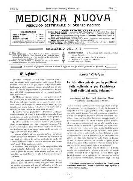 Medicina nuova periodico settimanale di scienze mediche, giurisprudenza sanitaria, medicina sociale e interessi delle classi sanitarie