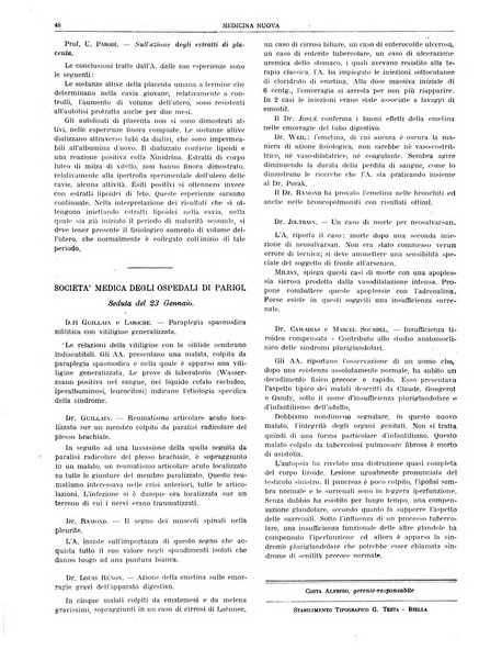 Medicina nuova periodico settimanale di scienze mediche, giurisprudenza sanitaria, medicina sociale e interessi delle classi sanitarie