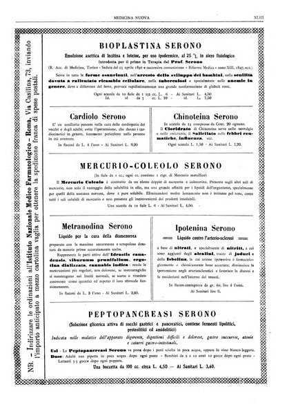 Medicina nuova periodico settimanale di scienze mediche, giurisprudenza sanitaria, medicina sociale e interessi delle classi sanitarie