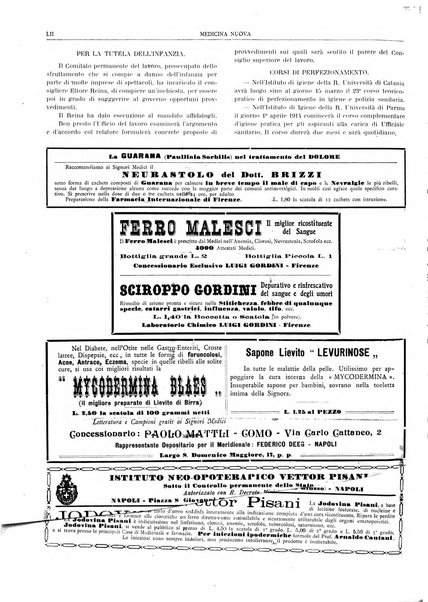 Medicina nuova periodico settimanale di scienze mediche, giurisprudenza sanitaria, medicina sociale e interessi delle classi sanitarie