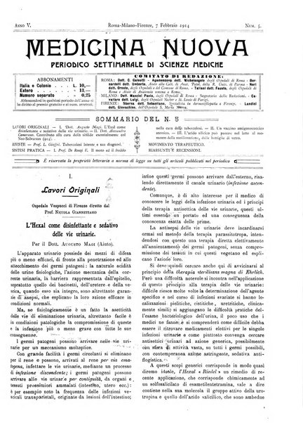 Medicina nuova periodico settimanale di scienze mediche, giurisprudenza sanitaria, medicina sociale e interessi delle classi sanitarie