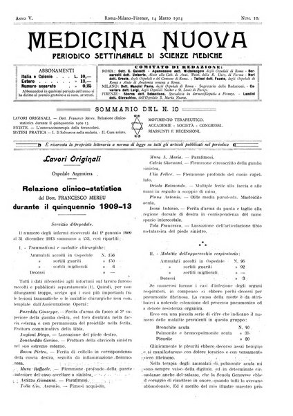 Medicina nuova periodico settimanale di scienze mediche, giurisprudenza sanitaria, medicina sociale e interessi delle classi sanitarie