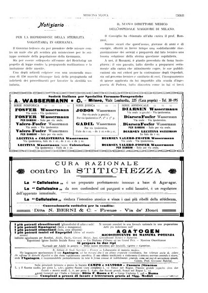 Medicina nuova periodico settimanale di scienze mediche, giurisprudenza sanitaria, medicina sociale e interessi delle classi sanitarie