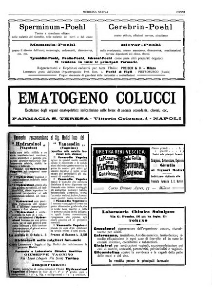 Medicina nuova periodico settimanale di scienze mediche, giurisprudenza sanitaria, medicina sociale e interessi delle classi sanitarie