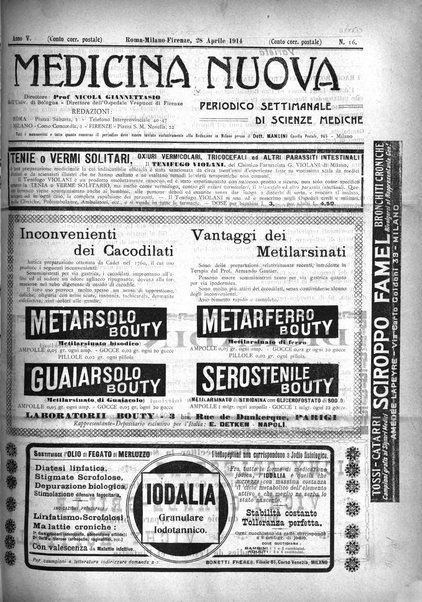 Medicina nuova periodico settimanale di scienze mediche, giurisprudenza sanitaria, medicina sociale e interessi delle classi sanitarie