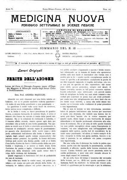 Medicina nuova periodico settimanale di scienze mediche, giurisprudenza sanitaria, medicina sociale e interessi delle classi sanitarie