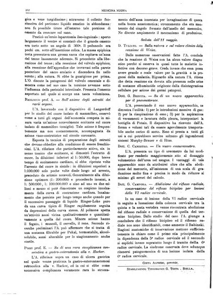 Medicina nuova periodico settimanale di scienze mediche, giurisprudenza sanitaria, medicina sociale e interessi delle classi sanitarie