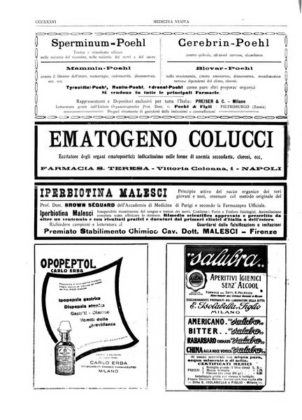 Medicina nuova periodico settimanale di scienze mediche, giurisprudenza sanitaria, medicina sociale e interessi delle classi sanitarie