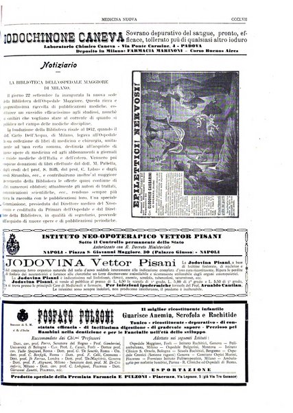 Medicina nuova periodico settimanale di scienze mediche, giurisprudenza sanitaria, medicina sociale e interessi delle classi sanitarie