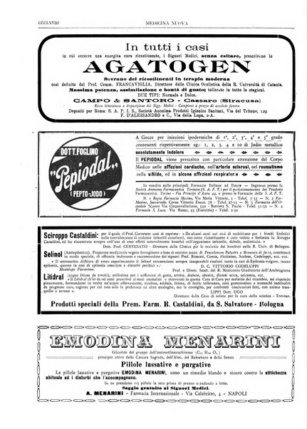 Medicina nuova periodico settimanale di scienze mediche, giurisprudenza sanitaria, medicina sociale e interessi delle classi sanitarie