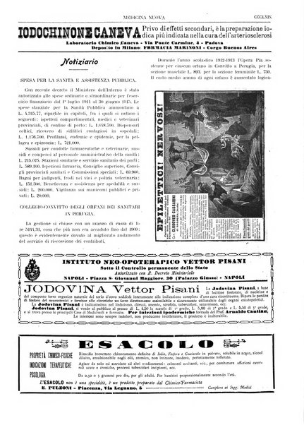 Medicina nuova periodico settimanale di scienze mediche, giurisprudenza sanitaria, medicina sociale e interessi delle classi sanitarie